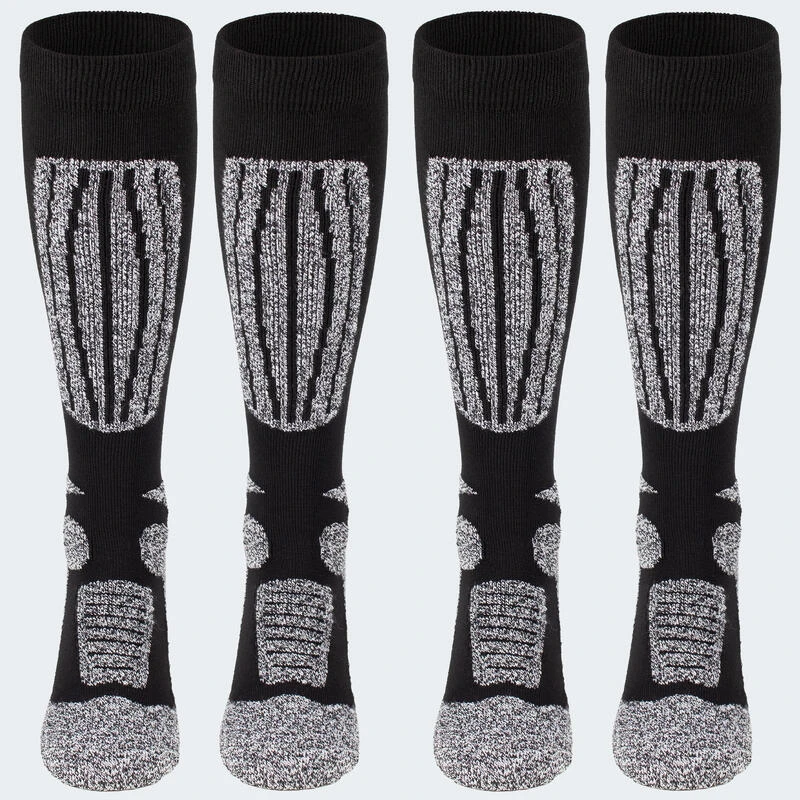 Chaussettes De Ski | 2 Paires Mi-bas Rembourrés | Femmes & Hommes | Noir 4 Chaussettes De Ski | 2 Paires Mi-bas Rembourrés | Femmes & Hommes | Noir – Image 2