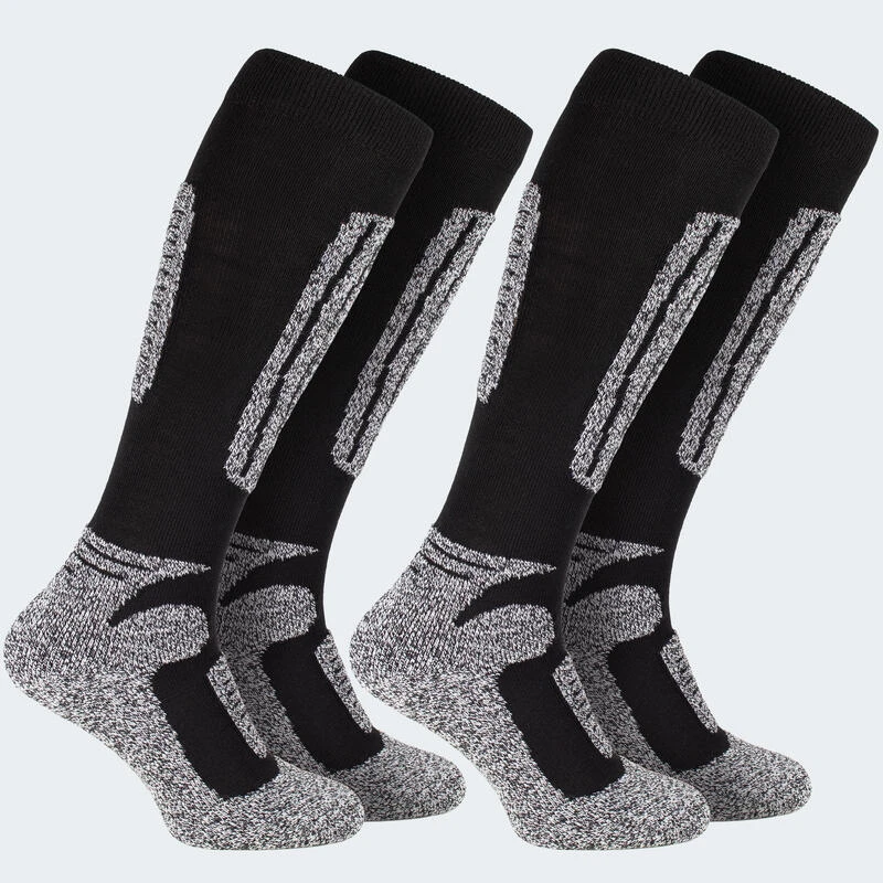 Chaussettes De Ski | 2 Paires Mi-bas Rembourrés | Femmes & Hommes | Noir 5 Chaussettes De Ski | 2 Paires Mi-bas Rembourrés | Femmes & Hommes | Noir – Image 3