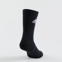 CHAUSSETTES DE SPORT HAUTES ADIDAS GRIS BLANC NOIR LOT DE 3 -Chaussures Boutique chaussettes de sport hautes adidas gris blanc noir lot de 3 9