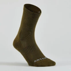 CHAUSSETTES DE TENNIS HAUTES ARTENGO RS 300 KAKI NOIR MOTIFS LOT DE 4 -Chaussures Boutique chaussettes de tennis hautes artengo rs 300 kaki noir motifs lot de 4 8