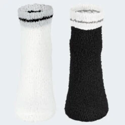 Chaussettes Douillettes | Femme | 2 Paires | Taille Unique | Noir/Blanc -Chaussures Boutique chaussettes douillettes femme 2 paires taille unique noirblanc 2