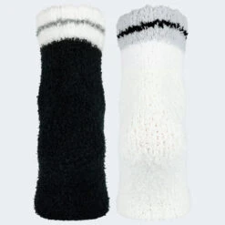 Chaussettes Douillettes | Femme | 2 Paires | Taille Unique | Noir/Blanc -Chaussures Boutique chaussettes douillettes femme 2 paires taille unique noirblanc 3