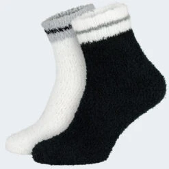 Chaussettes Douillettes | Femme | 2 Paires | Taille Unique | Noir/Blanc -Chaussures Boutique chaussettes douillettes femme 2 paires taille unique noirblanc 5