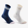 Chaussettes Hautes Bleu Beige - Lot De 2 Paires -Chaussures Boutique chaussettes hautes bleu beige lot de 2 paires
