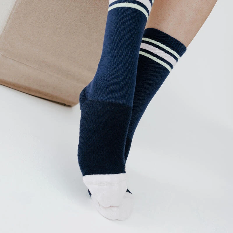 Chaussettes Hautes Bleu Beige - Lot De 2 Paires 5 Chaussettes Hautes Bleu Beige - Lot De 2 Paires – Image 3