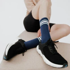 Chaussettes Hautes Bleu Beige - Lot De 2 Paires 14 Chaussettes Hautes Bleu Beige - Lot De 2 Paires -Chaussures Boutique chaussettes hautes bleu beige lot de 2 paires 3