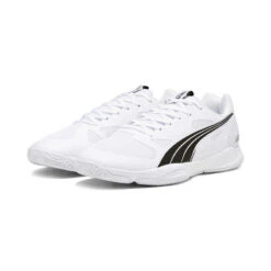 Chaussures De Handball Attacourt PUMA White Black Concrete Gray