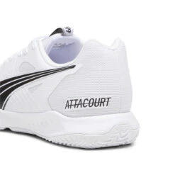 Chaussures De Handball Attacourt PUMA White Black Concrete Gray -Chaussures Boutique chaussures de handball attacourt puma white black concrete gray 3