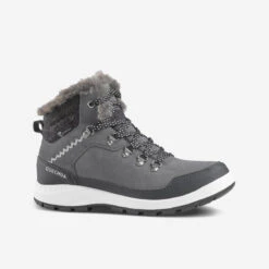 Quechua Chaussures En Cuir Chaudes Imperméables De Randonnée Neige - SH900 Mid - Femme