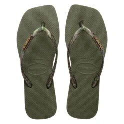 Tong à Enfiler Havaianas Slim Square Logo Metallique - Femme