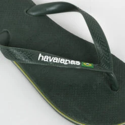 Havaianas TONGS HOMME BRASIL Logo Vert Olive -Chaussures Boutique tongs homme brasil logo vert olive 4