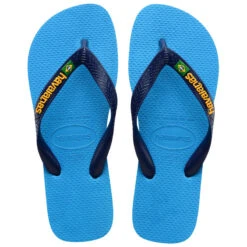 TONGS HOMME HAVAIANAS LOGO BLEU CLAIR