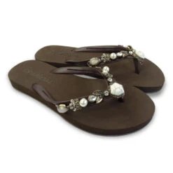 Tongs Pour Femmes Brasileras De Couleur Marron Avec Semelle En Caoutchouc -Chaussures Boutique tongs pour femmes brasileras de couleur marron avec semelle en caoutchouc 3