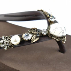 Tongs Pour Femmes Brasileras De Couleur Marron Avec Semelle En Caoutchouc -Chaussures Boutique tongs pour femmes brasileras de couleur marron avec semelle en caoutchouc 4