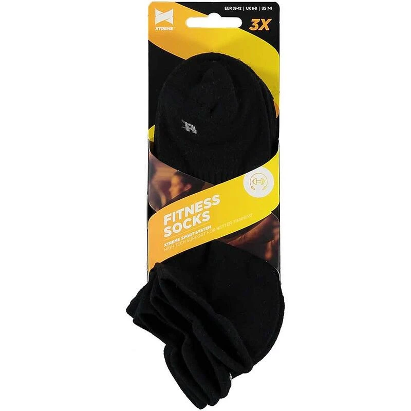 Xtreme Chaussettes De Fitness 3 Paires Noir 4 Xtreme Chaussettes De Fitness 3 Paires Noir – Image 2